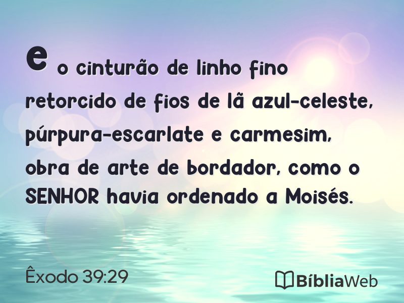 Êxodo 39:29 em imagem para compartilhar