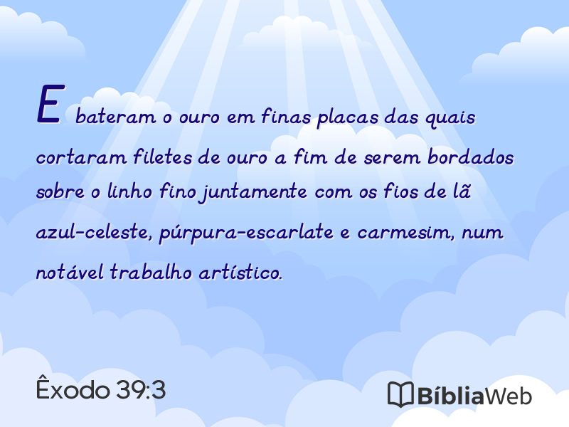 Êxodo 39:3 em imagem para compartilhar