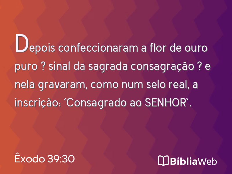 Êxodo 39:30 em imagem para compartilhar
