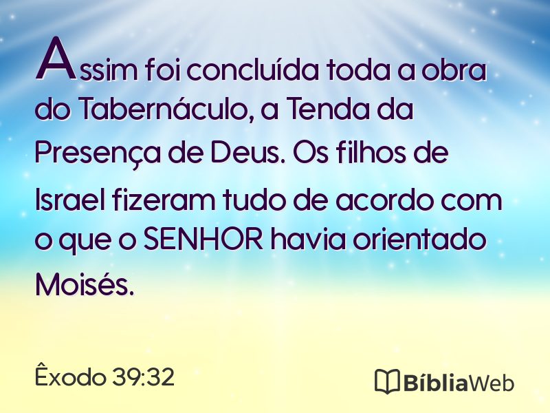 Êxodo 39:32 em imagem para compartilhar