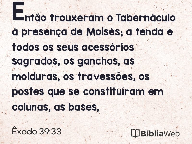 Êxodo 39:33 em imagem para compartilhar