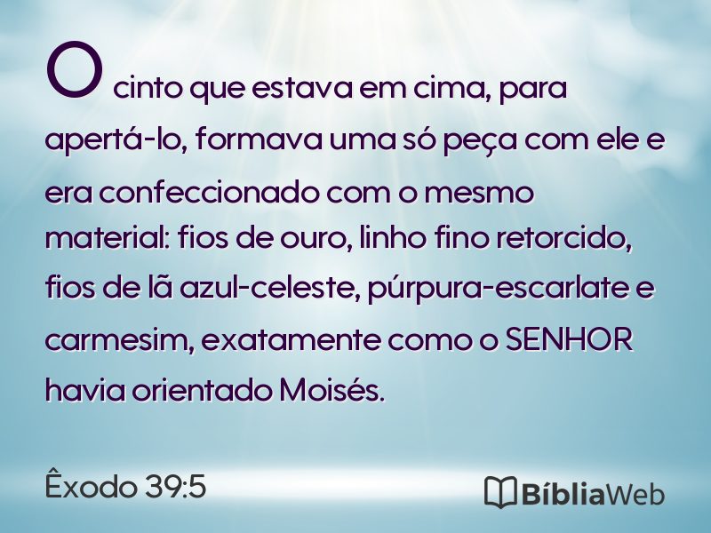 Êxodo 39:5 em imagem para compartilhar