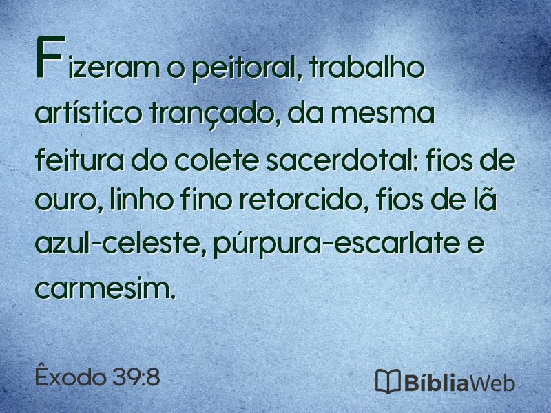 Êxodo 39:8 em imagem para compartilhar