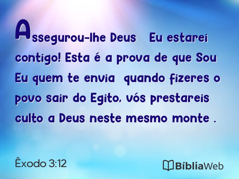 Êxodo 3:12 em imagem para compartilhar