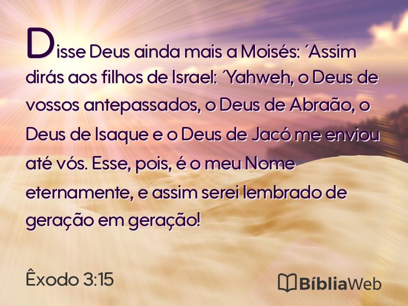 Êxodo 3:15 em imagem para compartilhar