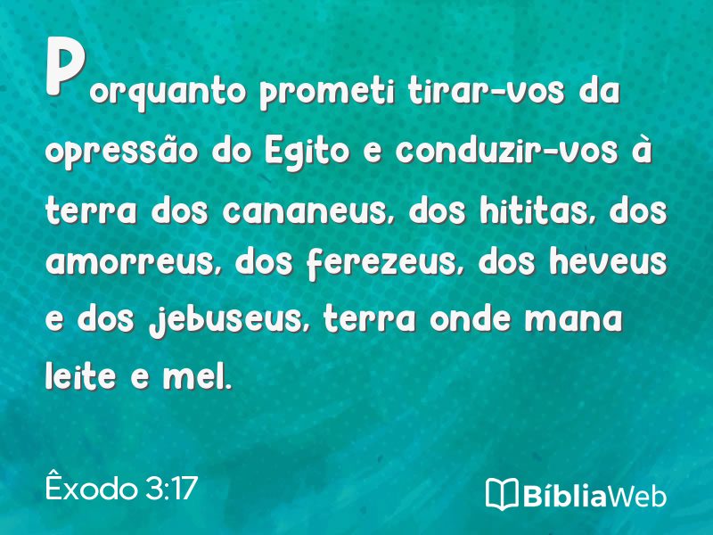 Êxodo 3:17 em imagem para compartilhar