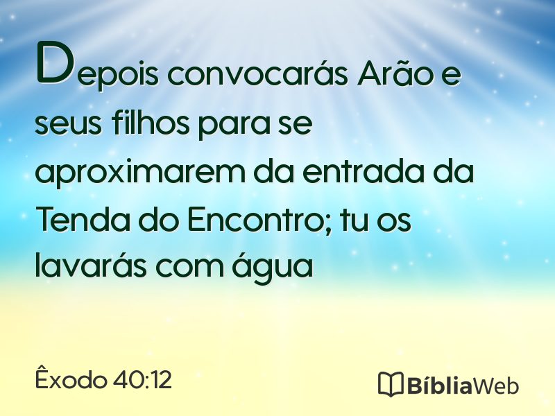Êxodo 40:12 em imagem para compartilhar