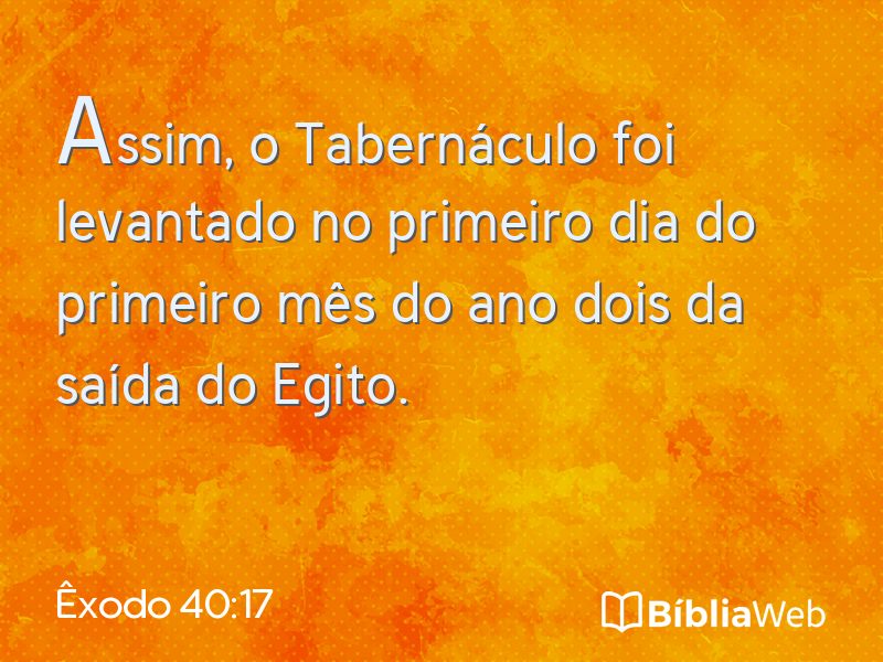 Êxodo 40:17 em imagem para compartilhar
