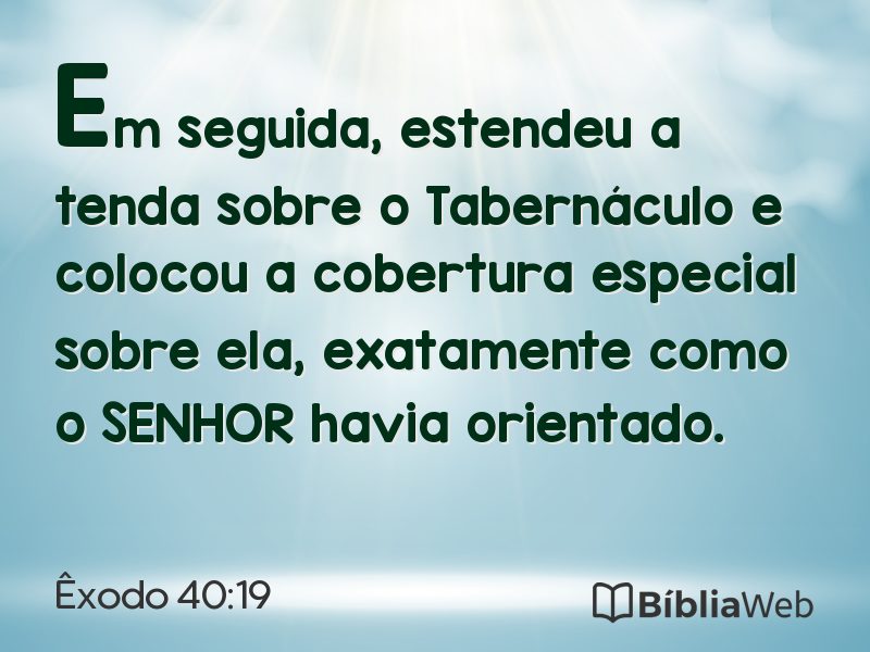 Êxodo 40:19 em imagem para compartilhar