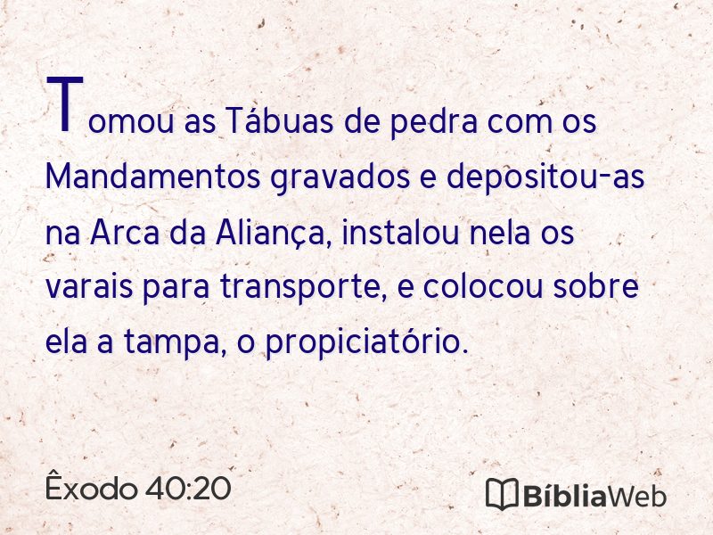 Êxodo 40:20 em imagem para compartilhar