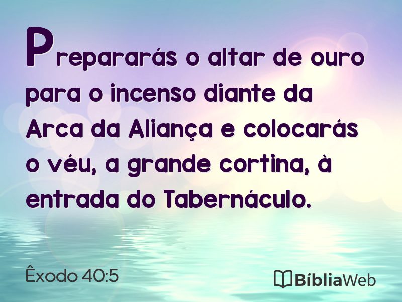 Êxodo 40:5 em imagem para compartilhar