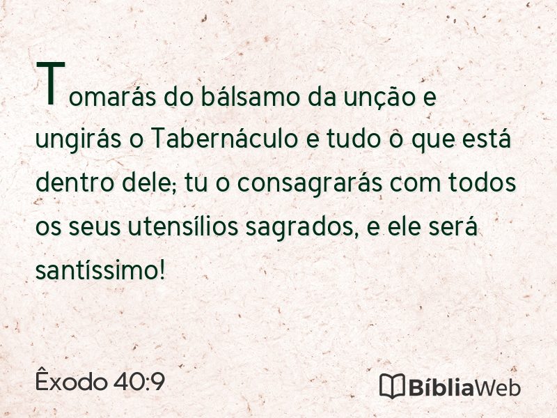 Êxodo 40:9 em imagem para compartilhar