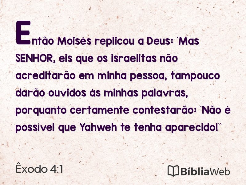 Êxodo 4:1 em imagem para compartilhar
