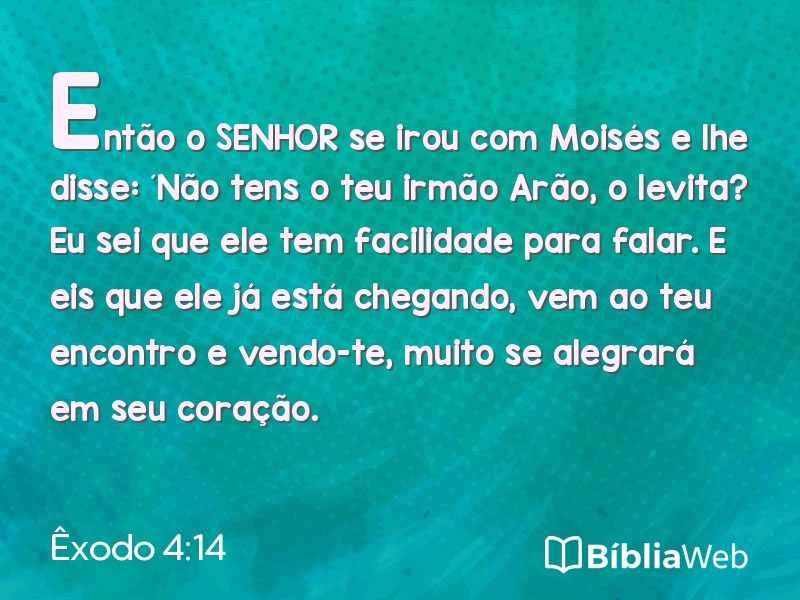 Êxodo 4:14 em imagem para compartilhar