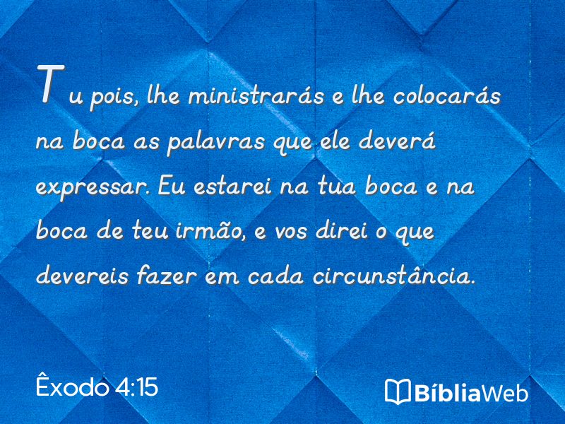 Êxodo 4:15 em imagem para compartilhar