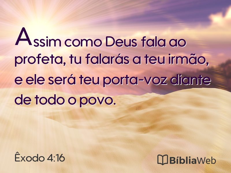 Êxodo 4:16 em imagem para compartilhar