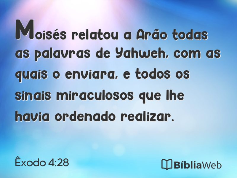 Êxodo 4:28 em imagem para compartilhar
