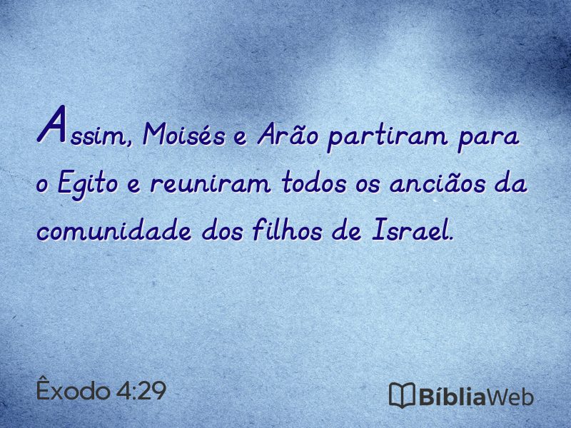 Êxodo 4:29 em imagem para compartilhar