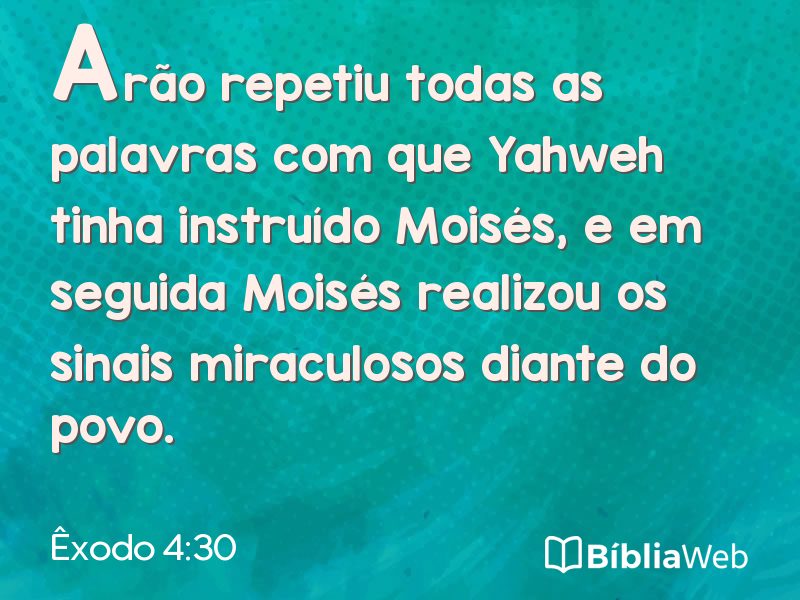 Êxodo 4:30 em imagem para compartilhar
