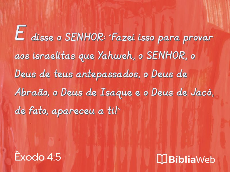 Êxodo 4:5 em imagem para compartilhar