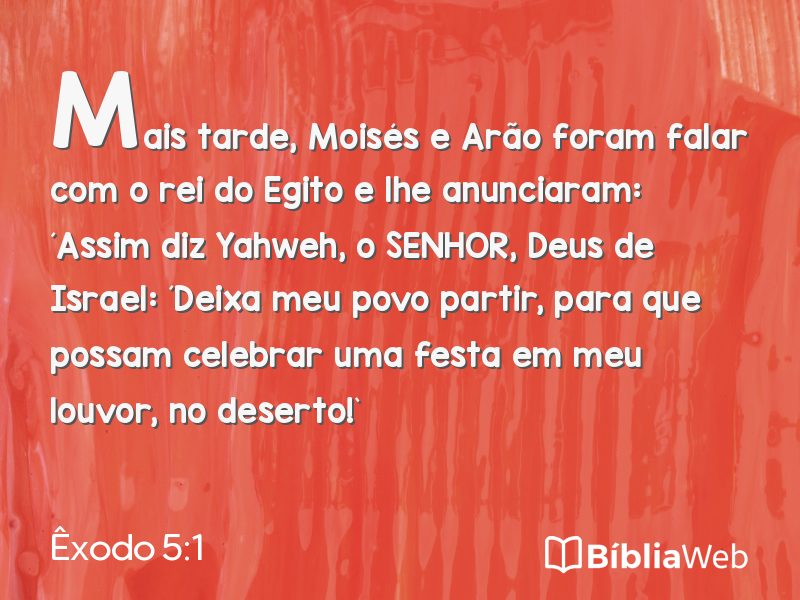 Êxodo 5:1 em imagem para compartilhar