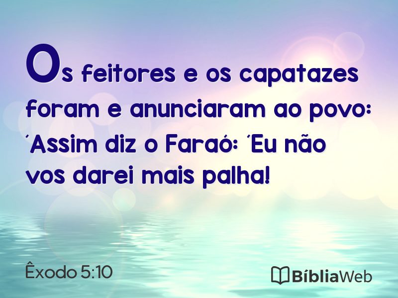 Êxodo 5:10 em imagem para compartilhar