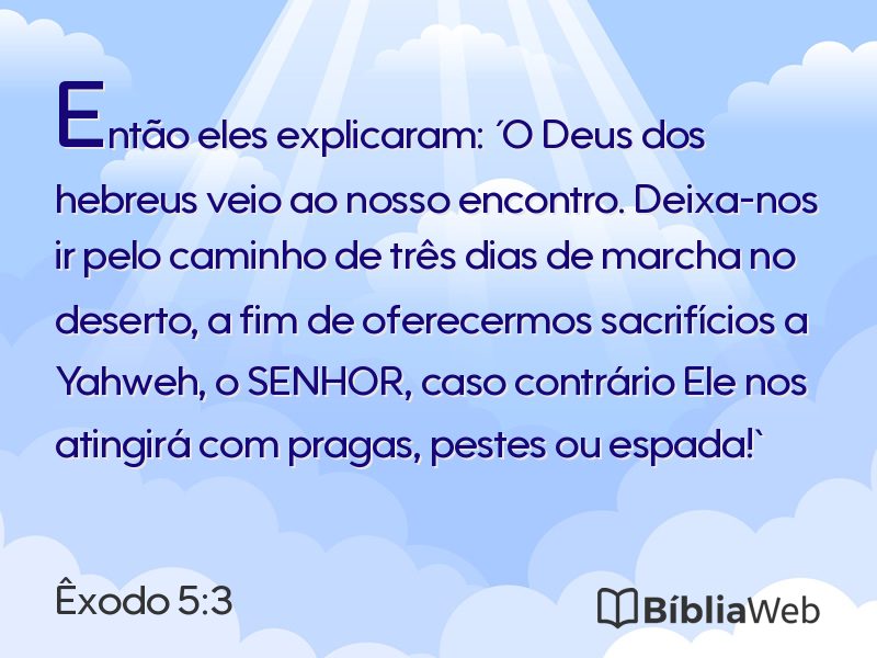 Êxodo 5:3 em imagem para compartilhar