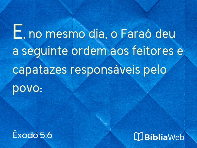 Êxodo 5:6 em imagem para compartilhar