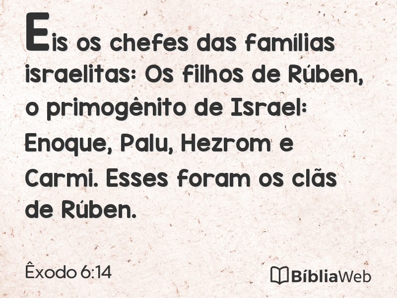 Êxodo 6:14 em imagem para compartilhar