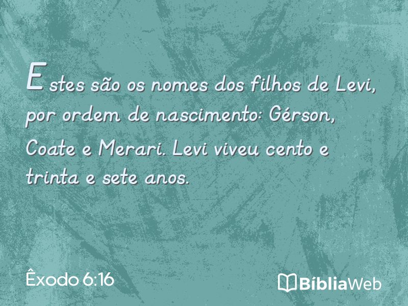 Êxodo 6:16 em imagem para compartilhar