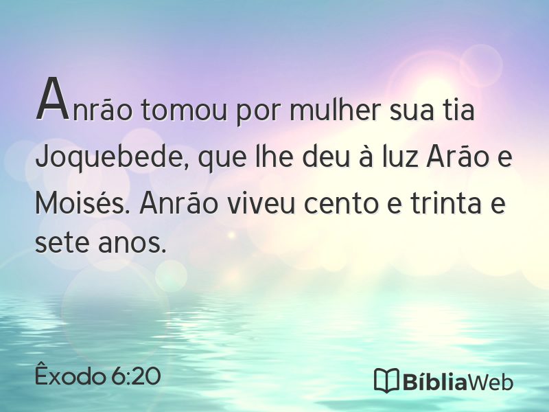 Êxodo 6:20 em imagem para compartilhar