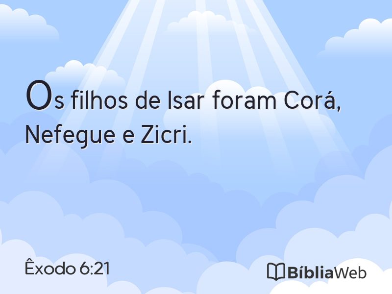 Êxodo 6:21 em imagem para compartilhar