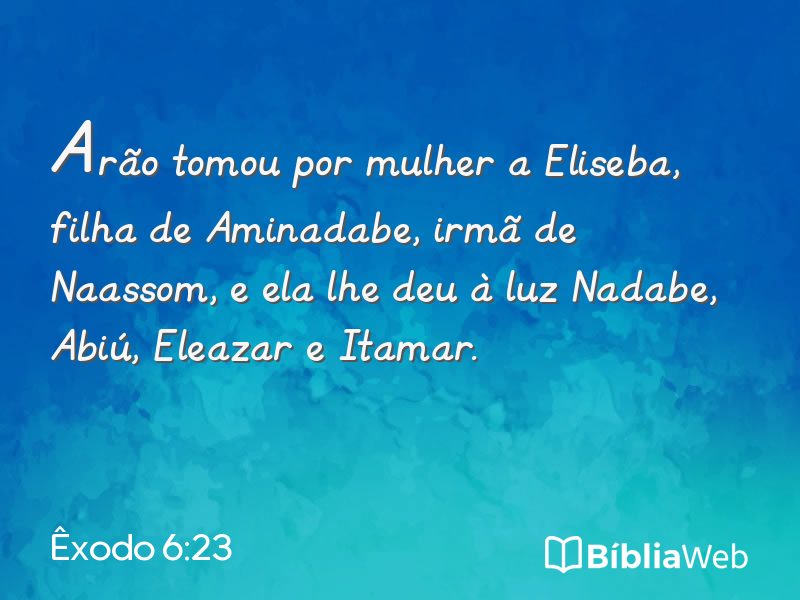 Êxodo 6:23 em imagem para compartilhar