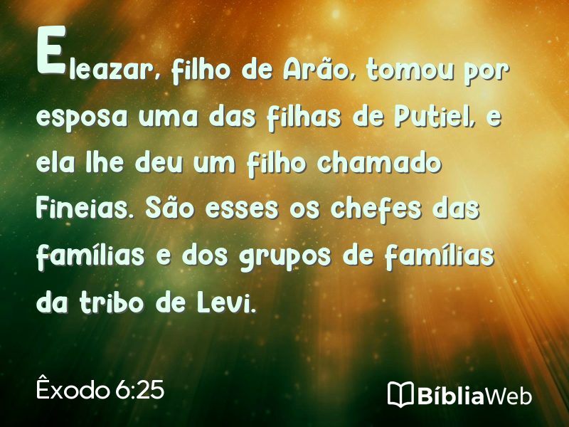 Êxodo 6:25 em imagem para compartilhar