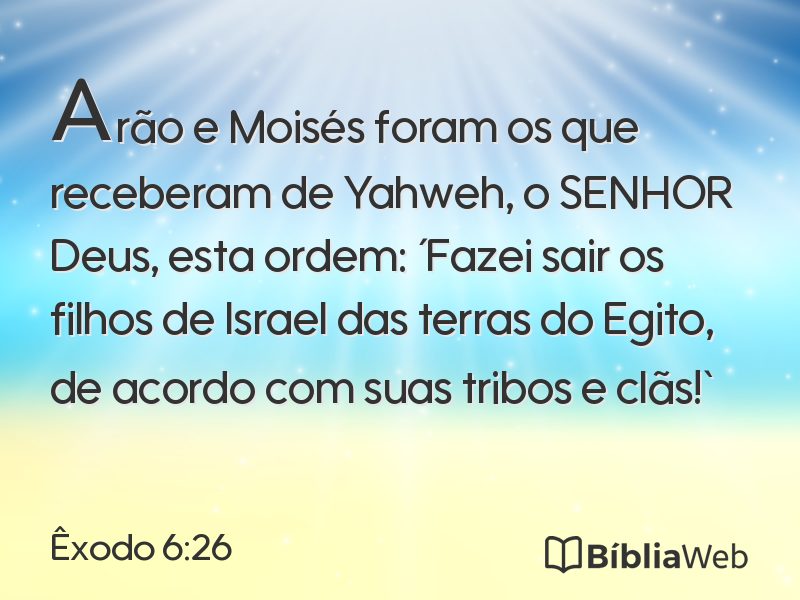 Êxodo 6:26 em imagem para compartilhar