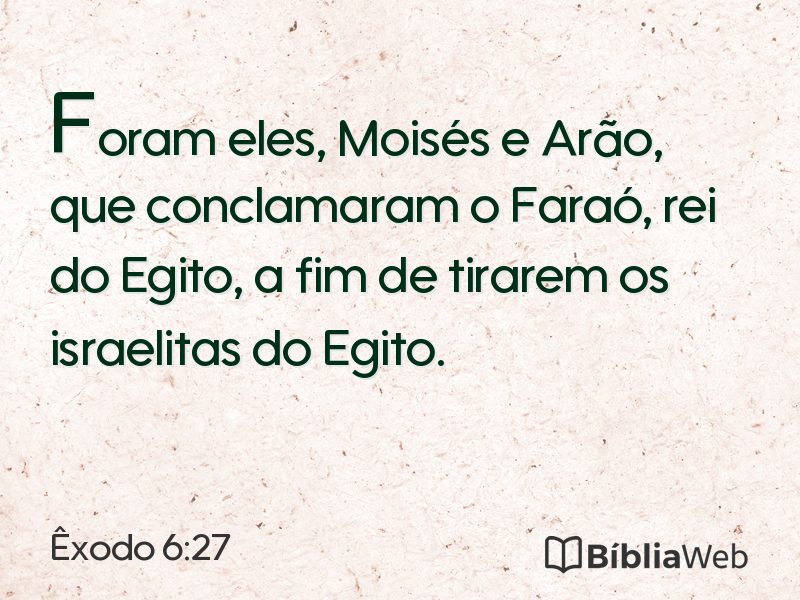 Êxodo 6:27 em imagem para compartilhar