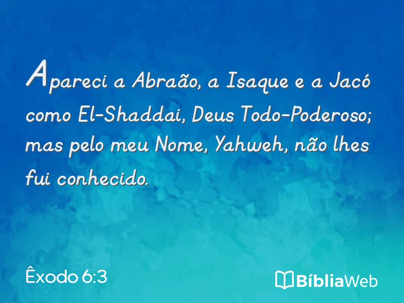 Êxodo 6:3 em imagem para compartilhar