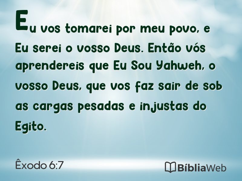 Êxodo 6:7 em imagem para compartilhar