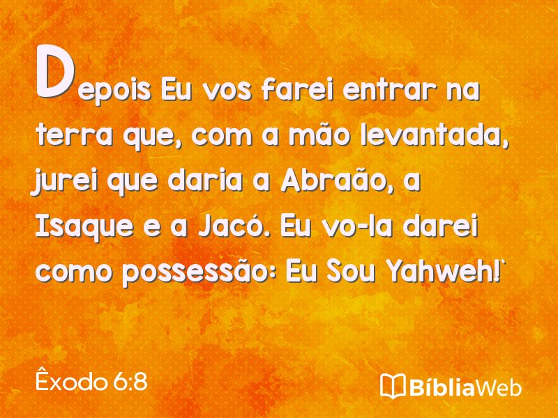 Êxodo 6:8 em imagem para compartilhar