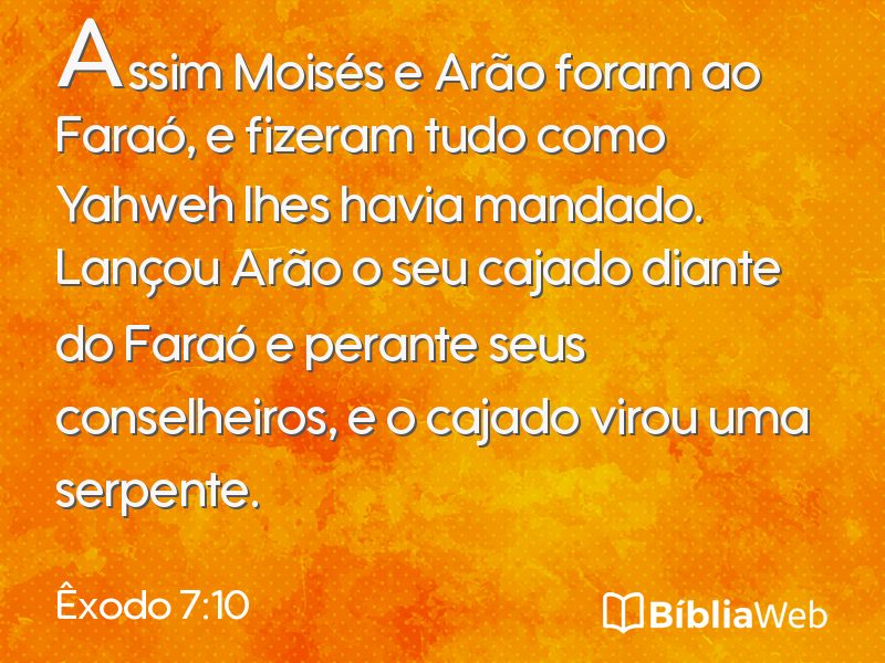Êxodo 7:10 em imagem para compartilhar