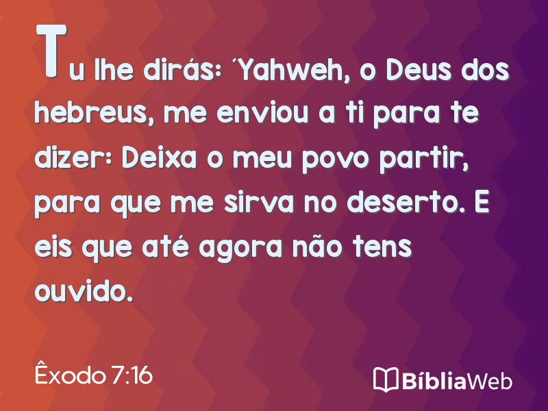 Êxodo 7:16 em imagem para compartilhar