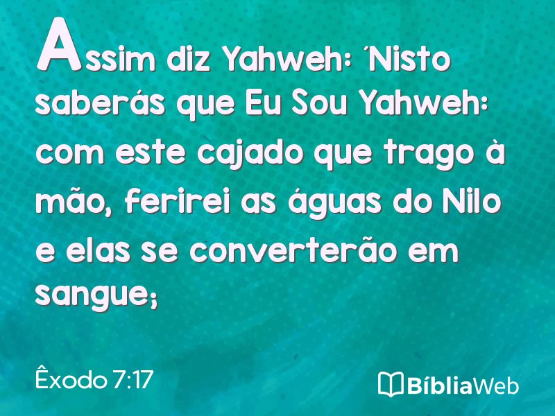 Êxodo 7:17 em imagem para compartilhar