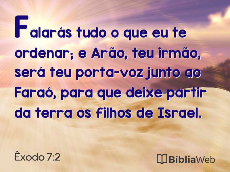 Êxodo 7:2 em imagem para compartilhar
