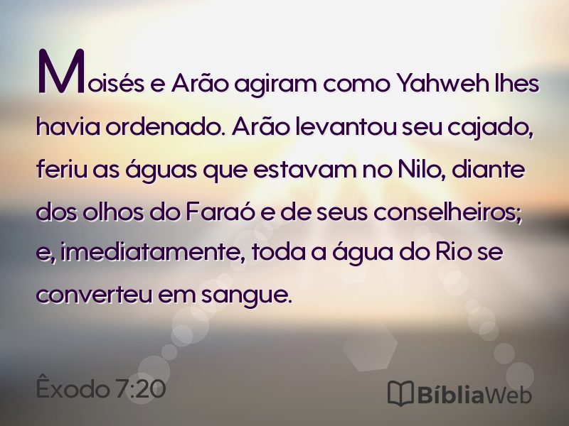 Êxodo 7:20 em imagem para compartilhar