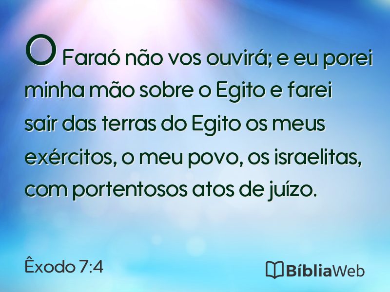 Êxodo 7:4 em imagem para compartilhar