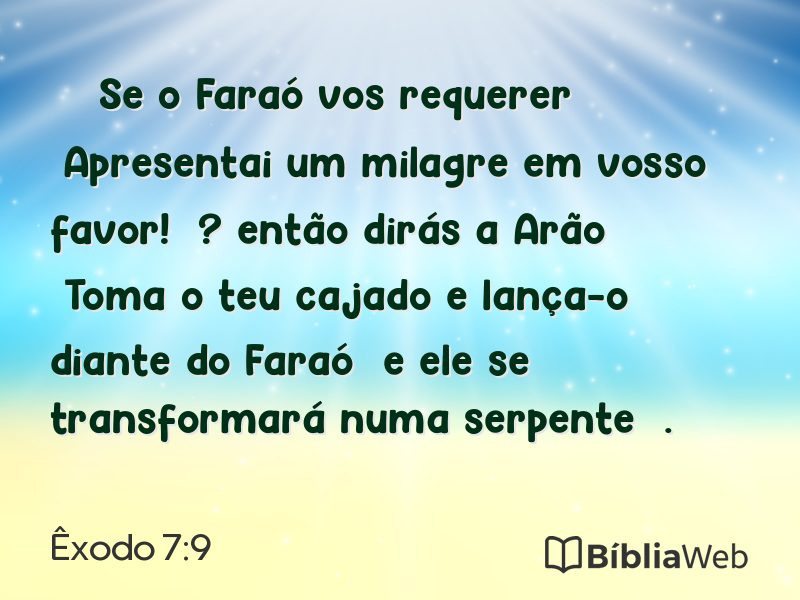 Êxodo 7:9 em imagem para compartilhar