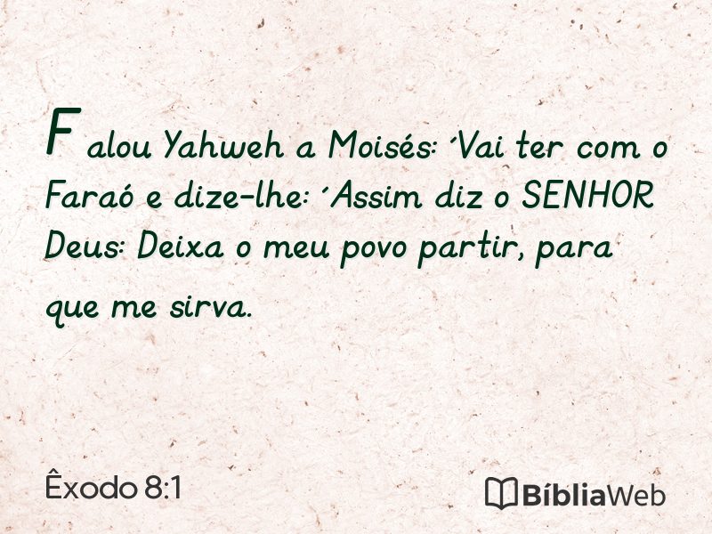 Êxodo 8:1 em imagem para compartilhar