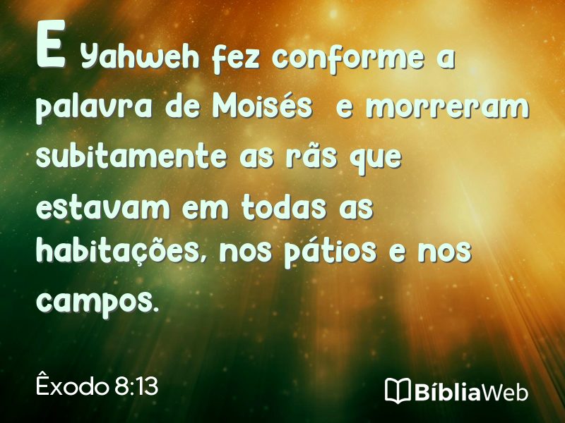 Êxodo 8:13 em imagem para compartilhar