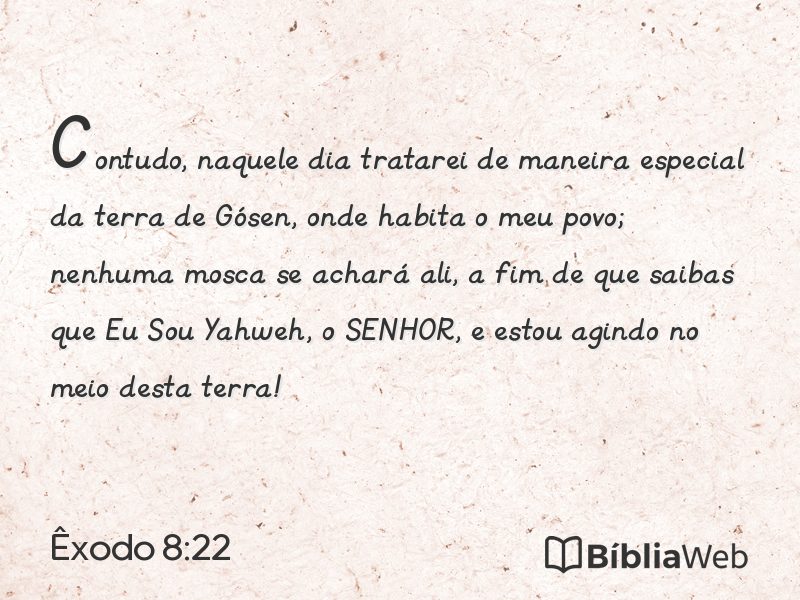 Êxodo 8:22 em imagem para compartilhar