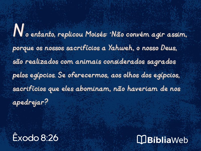 Êxodo 8:26 em imagem para compartilhar